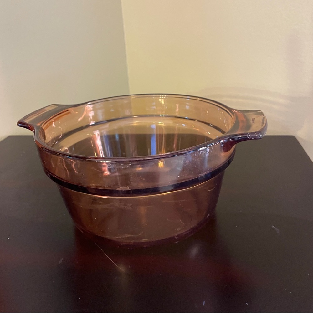Vision Amber Glass Double Boiler Insert Only Corning Ware France V-20-B